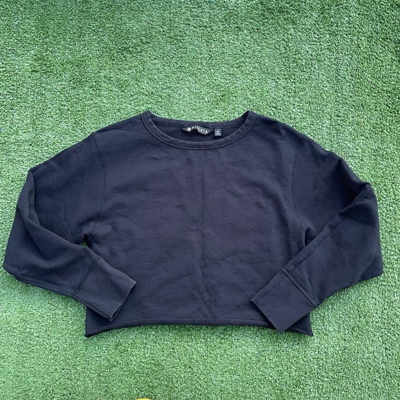 Athleta Raw Edge Cropped Sweatshirt size XS Preowned great condition casual - Picture 2 of 6